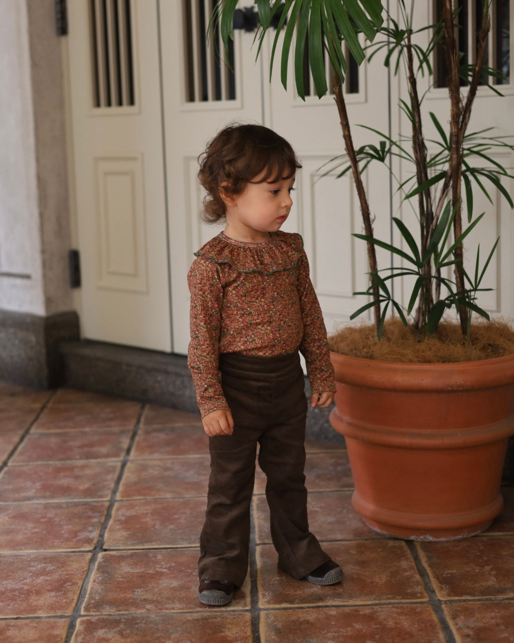【POPUP先行/10.16 NEW】Catty&Catty CHOCOLATE CORDUROY FLARE PANTS/KIDS SIZE