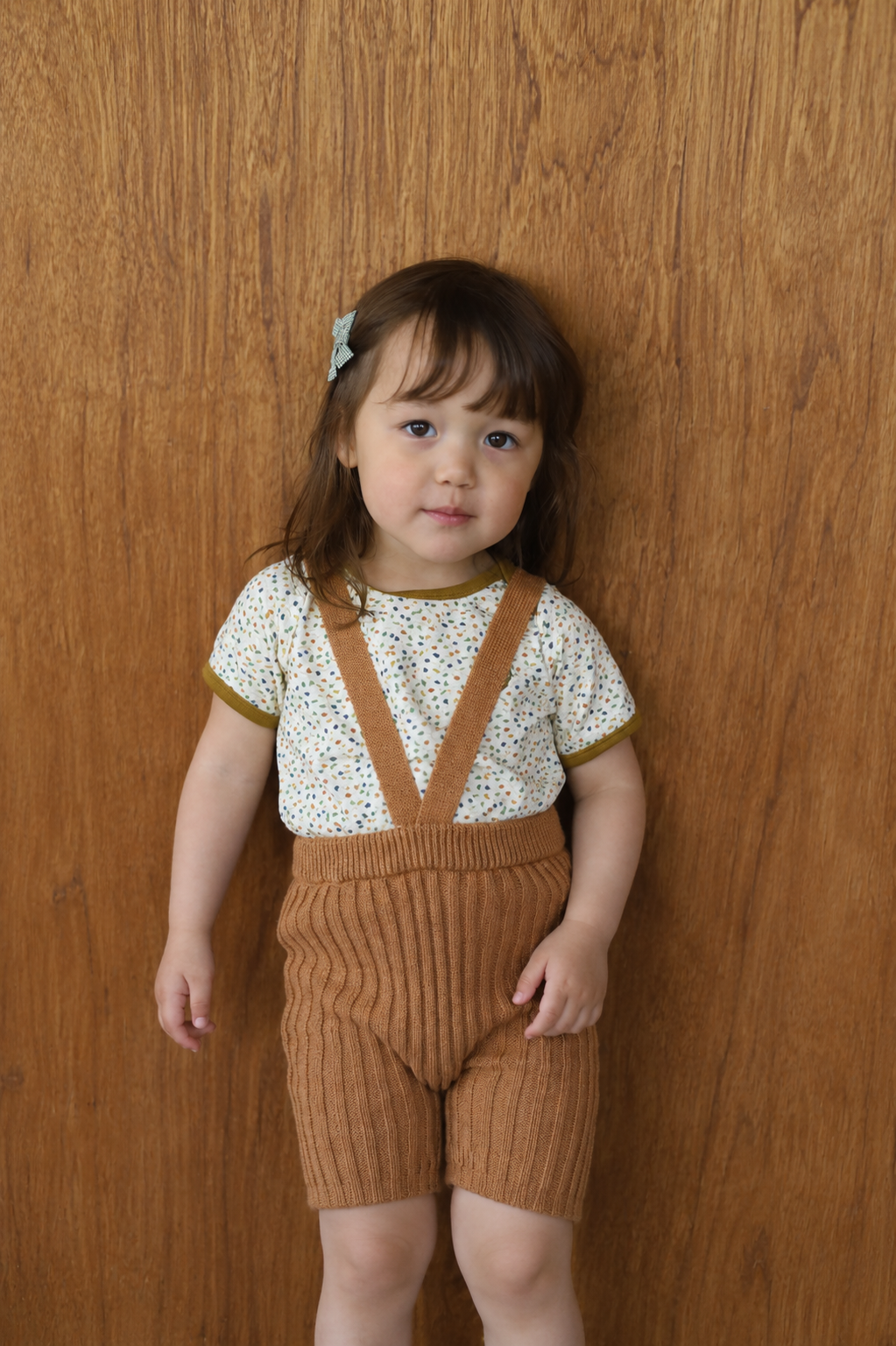 POIMERI  terracotta cotton knit shorts