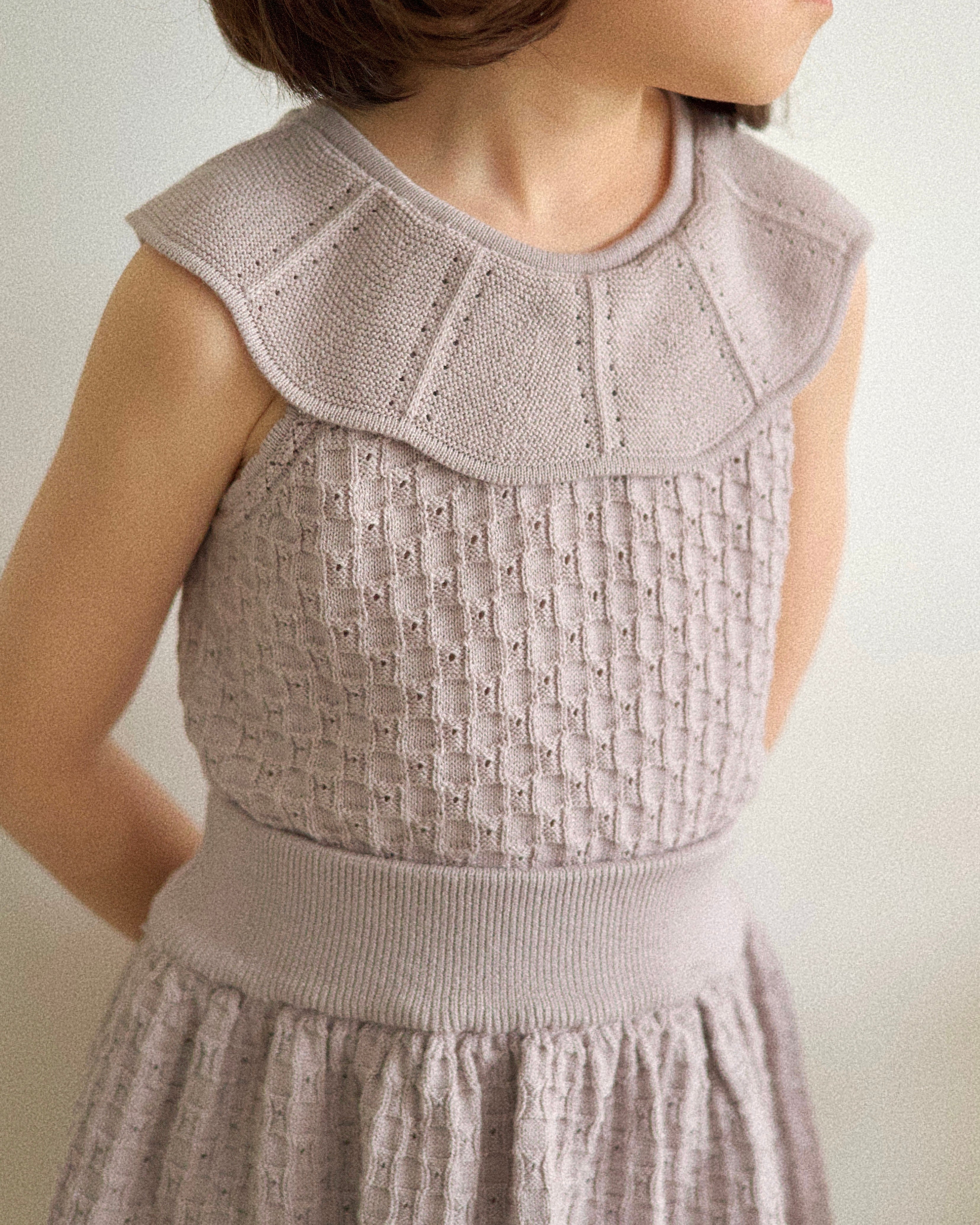 lilac frill knit top