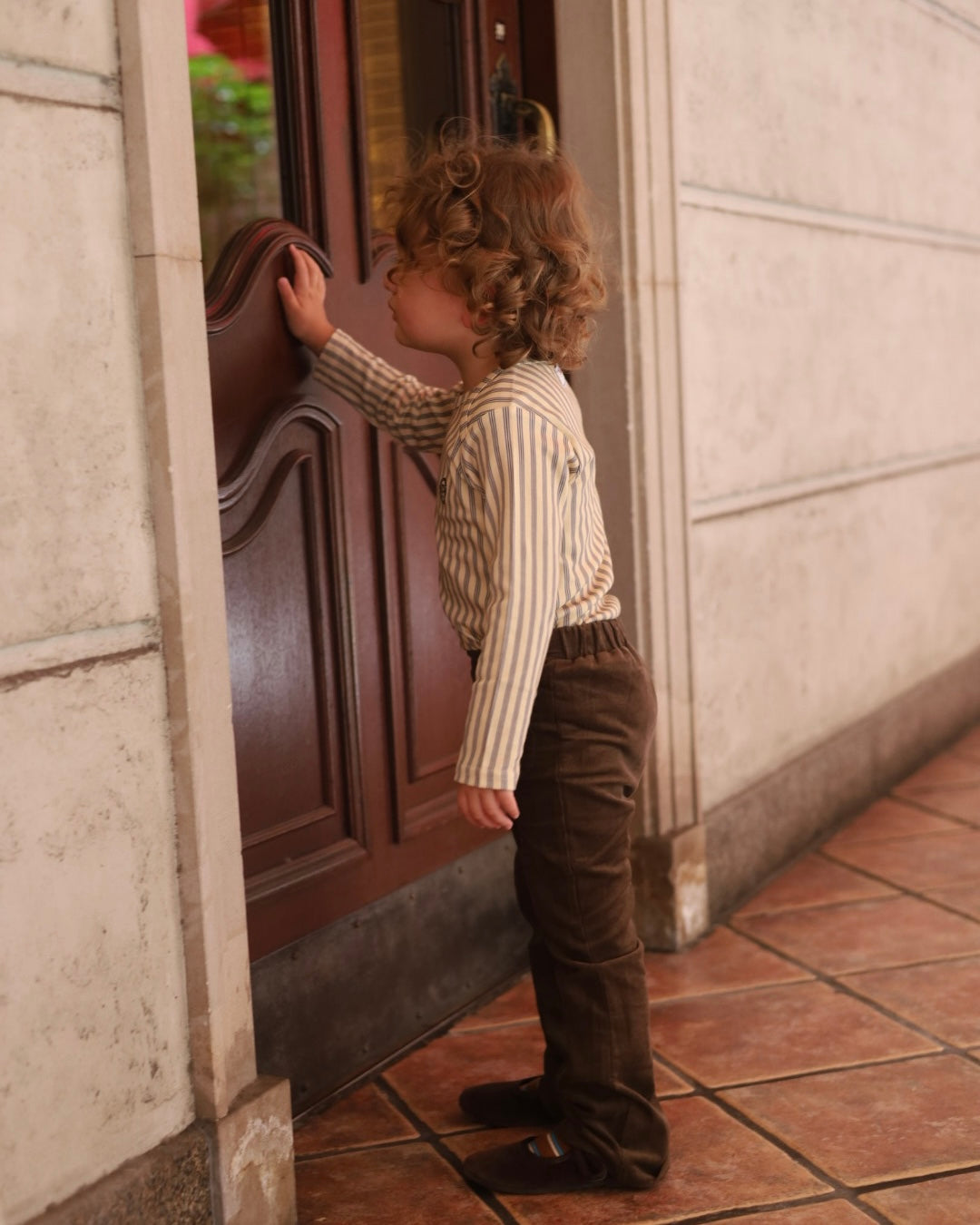 【POPUP先行/10.16 NEW】Catty&Catty CHOCOLATE CORDUROY FLARE PANTS/KIDS SIZE