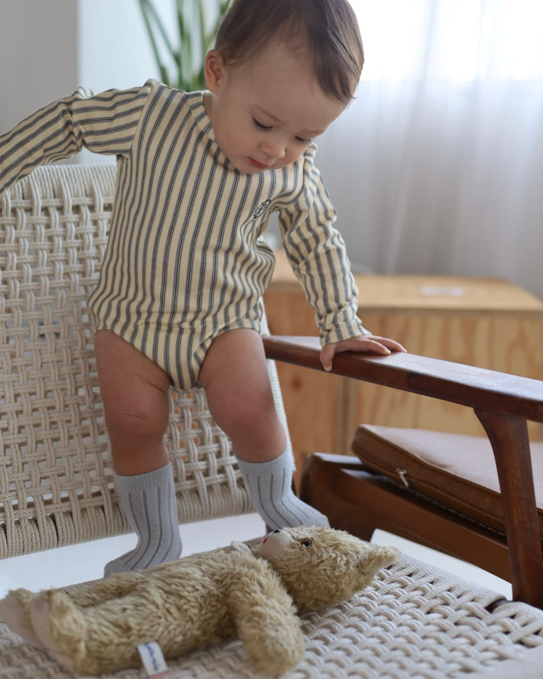 る*ー様 POIMERI ストライプロンパース POIMERI Orangette stripe rompers
