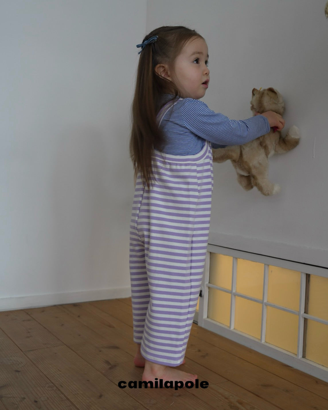 camilapole  Soft Stripe Overalls - Lavender