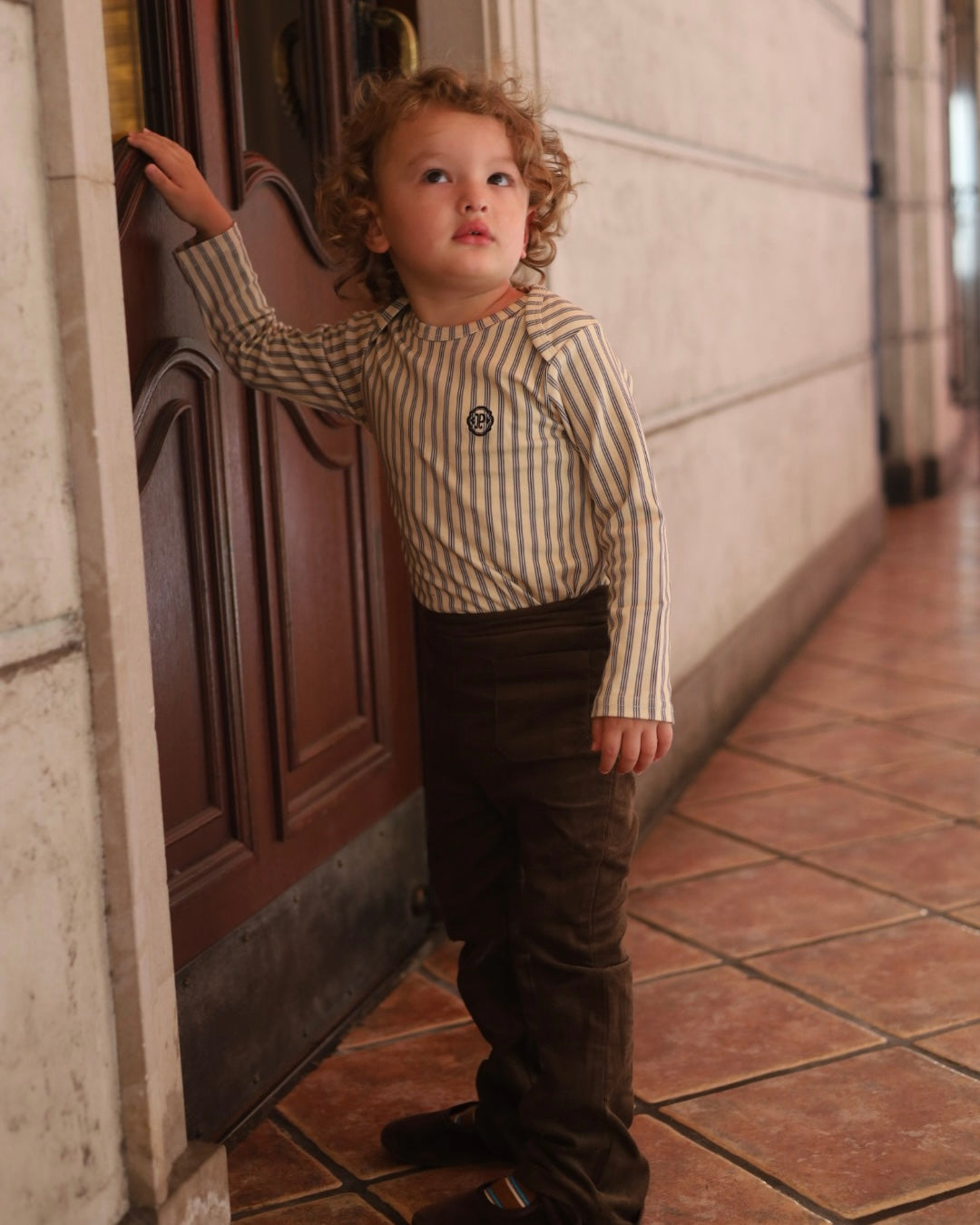 【POPUP先行/10.16 NEW】Catty&Catty CHOCOLATE CORDUROY FLARE PANTS/KIDS SIZE