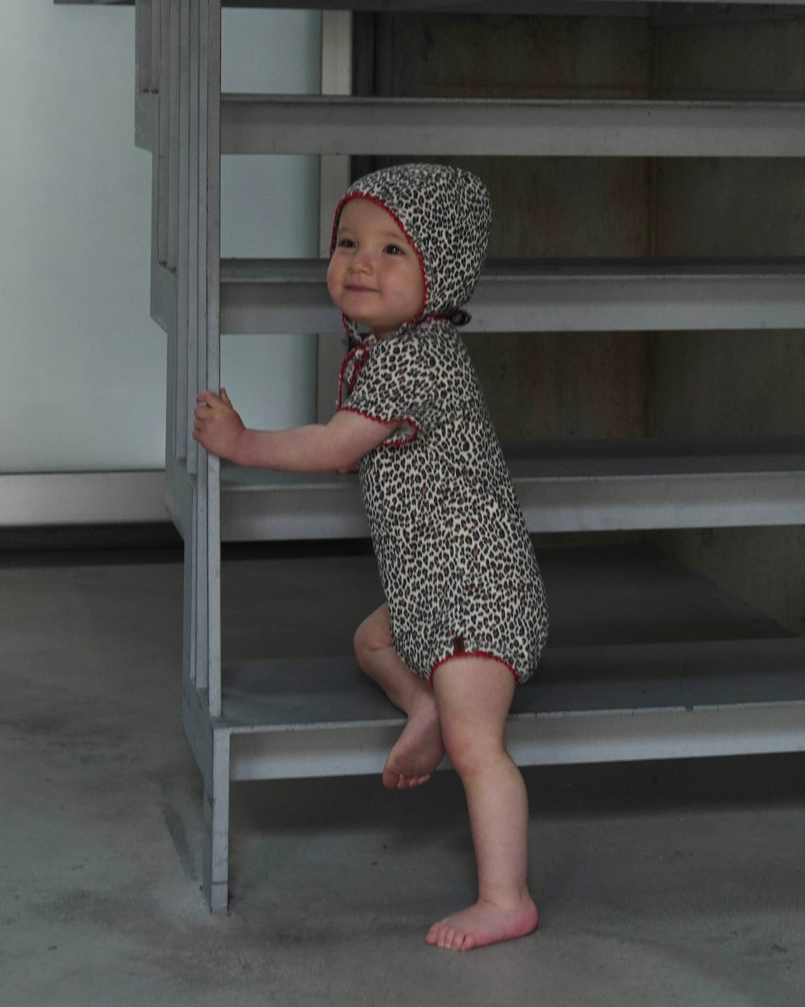 camilapole  Little Leopard Picot Romper