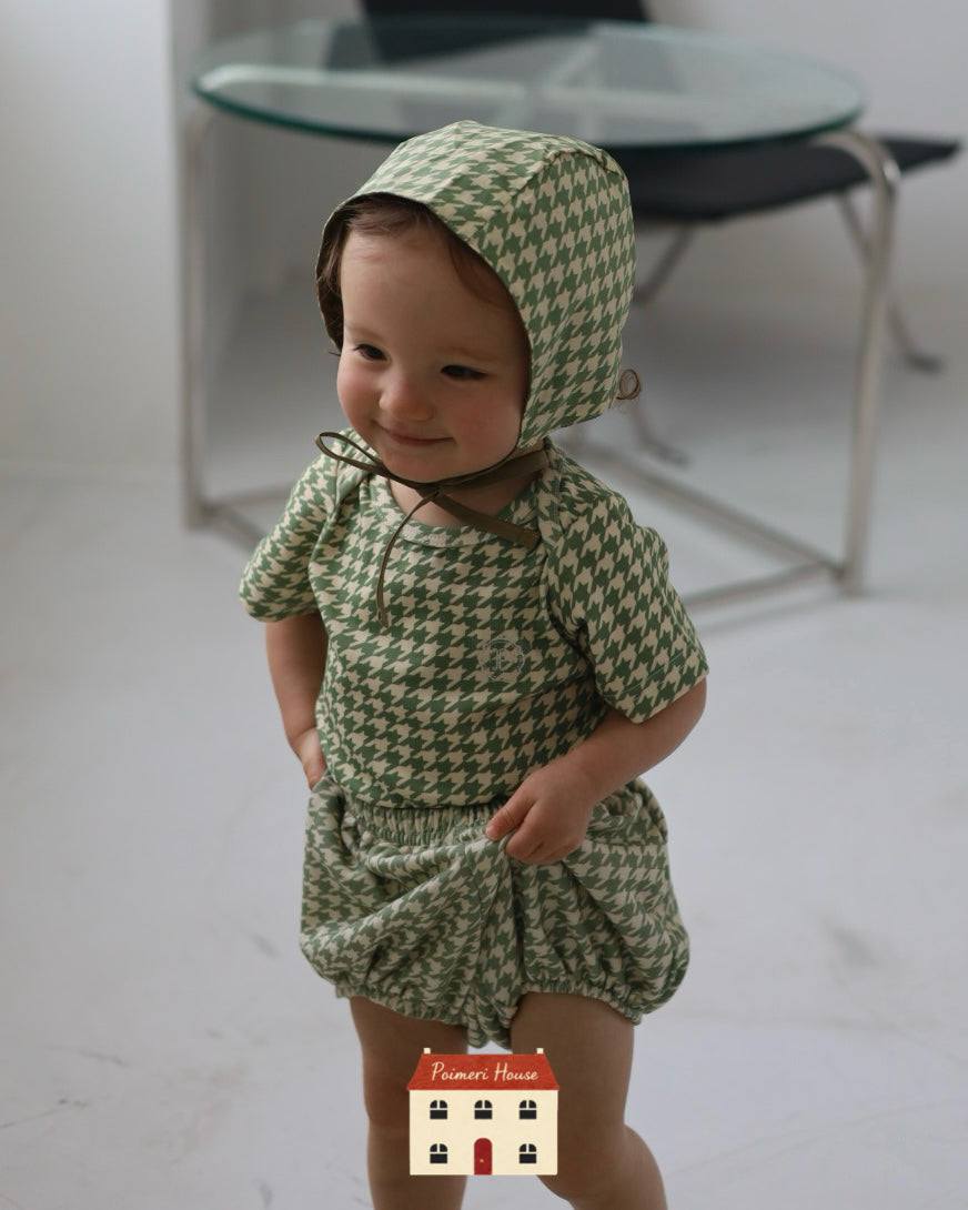 【 6.12 21:00～ Launch 】POIMERI　green houndstooth bonnet
