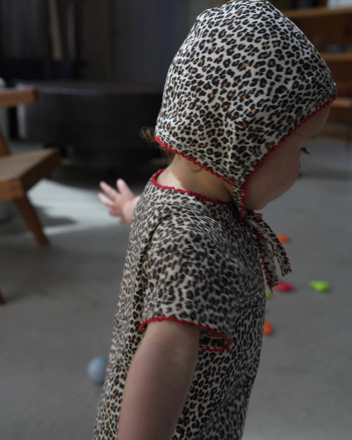 camilapole  Little Leopard Picot Bonnet
