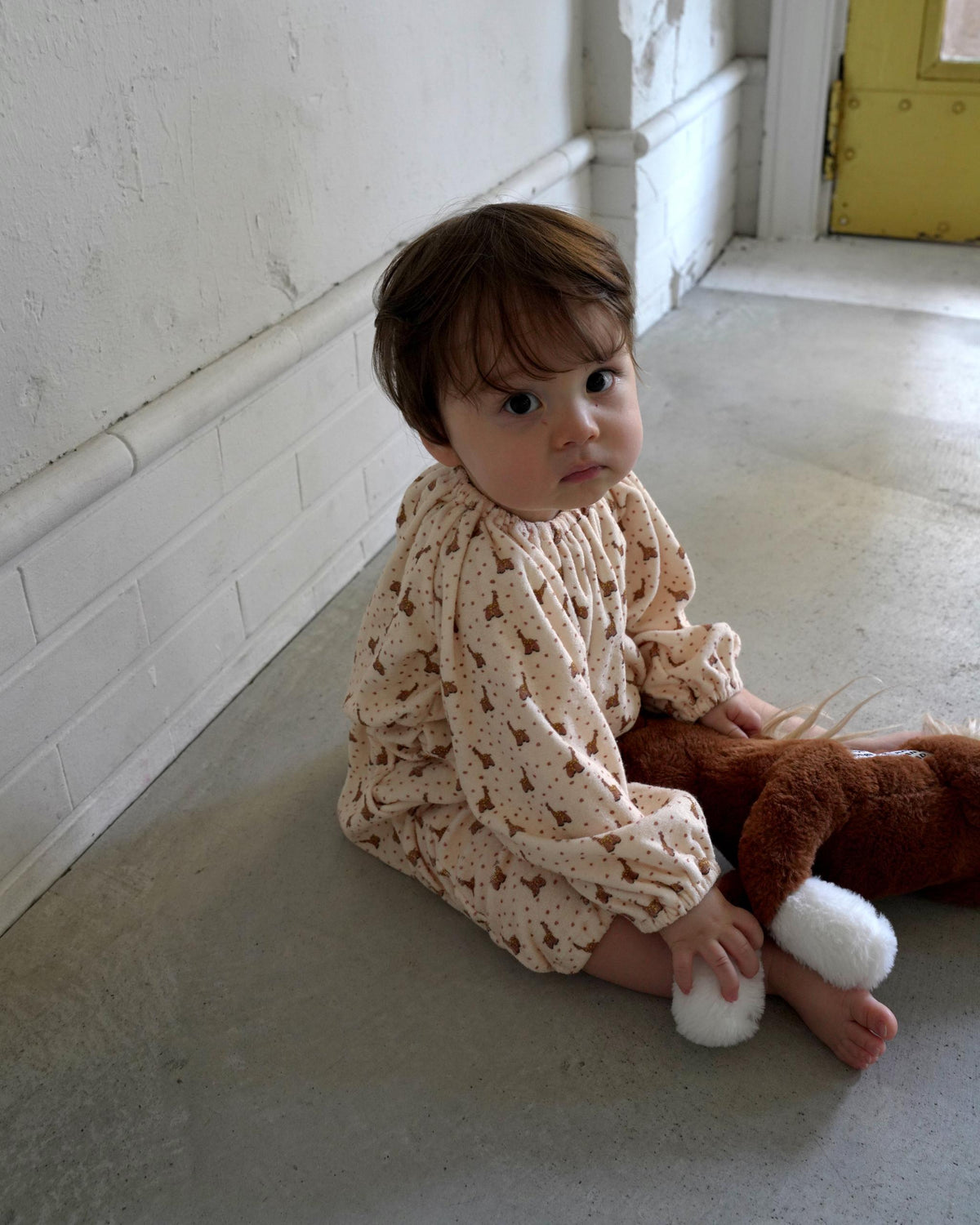 【 9.11 21:00 Launch 】CAMILAPOLE Caramel Giraffe Smock Romper