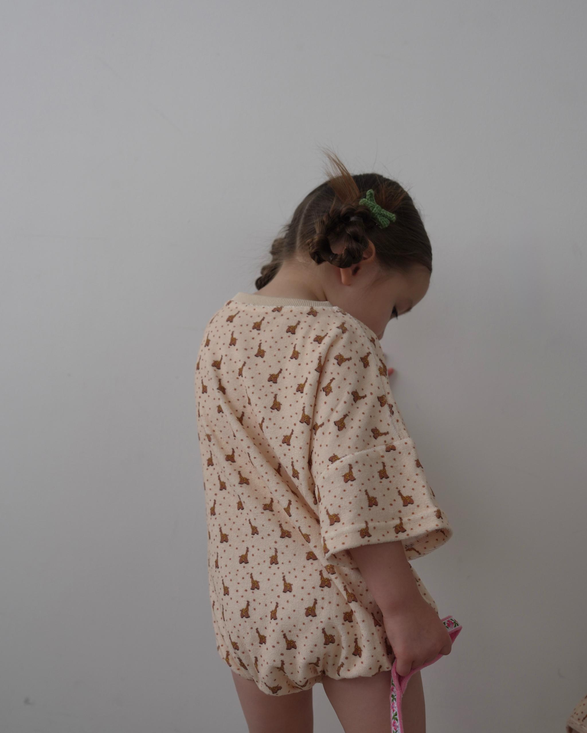 【 7.17 21:00〜NEW 】CAMILAPOLE Caramel Giraffe Terry Romper