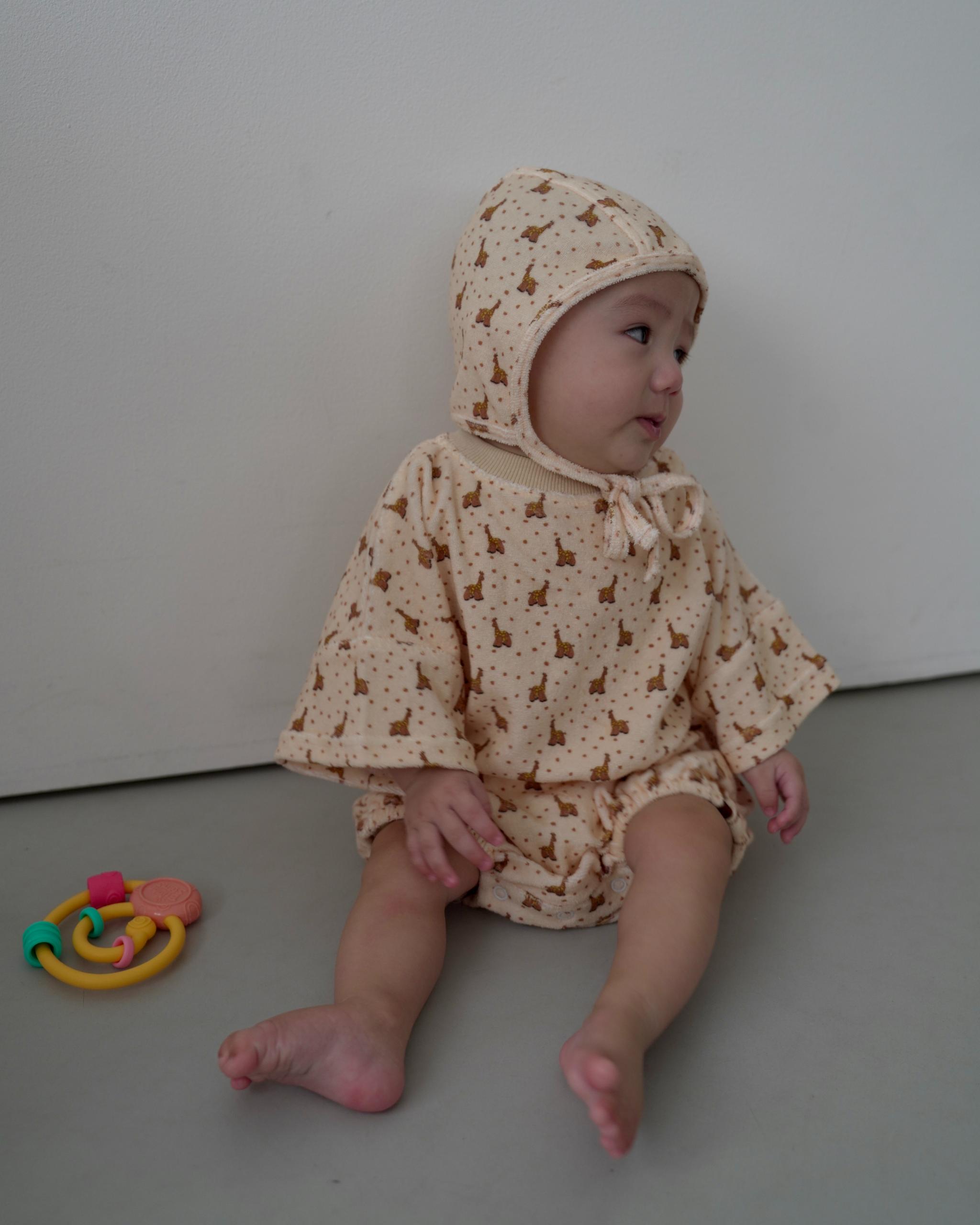 【 7.17 21:00〜NEW 】CAMILAPOLE Caramel Giraffe Terry Romper