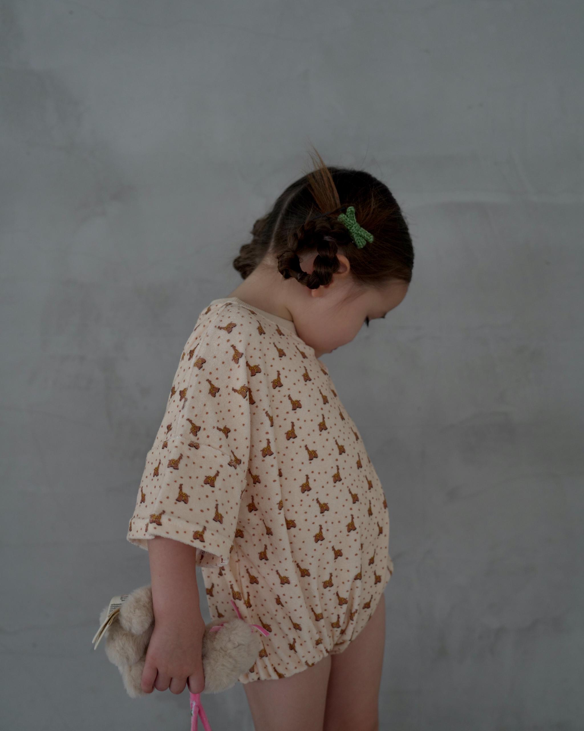 【 7.17 21:00〜NEW 】CAMILAPOLE Caramel Giraffe Terry Romper