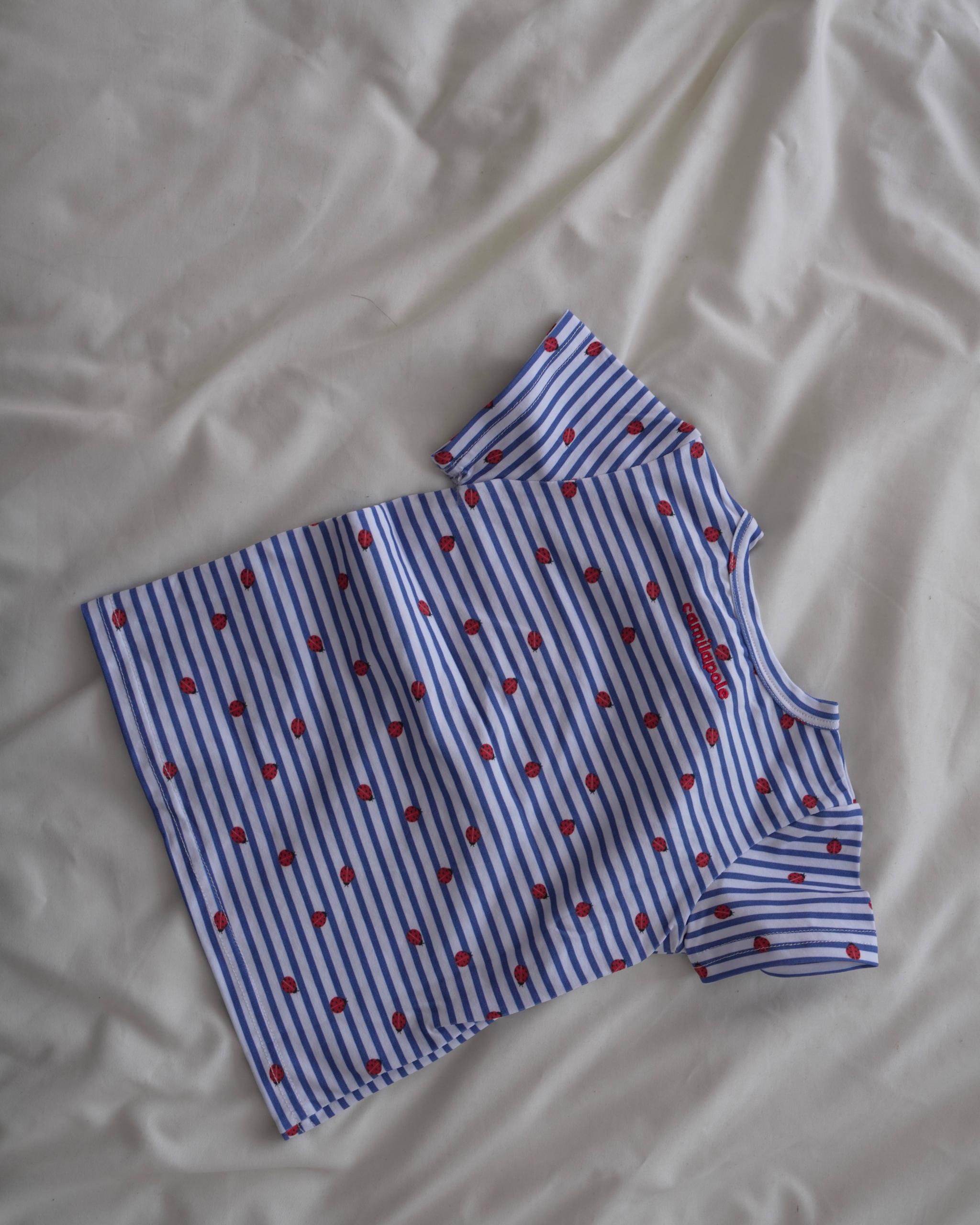 camilapole  Ladybug Stripe Top