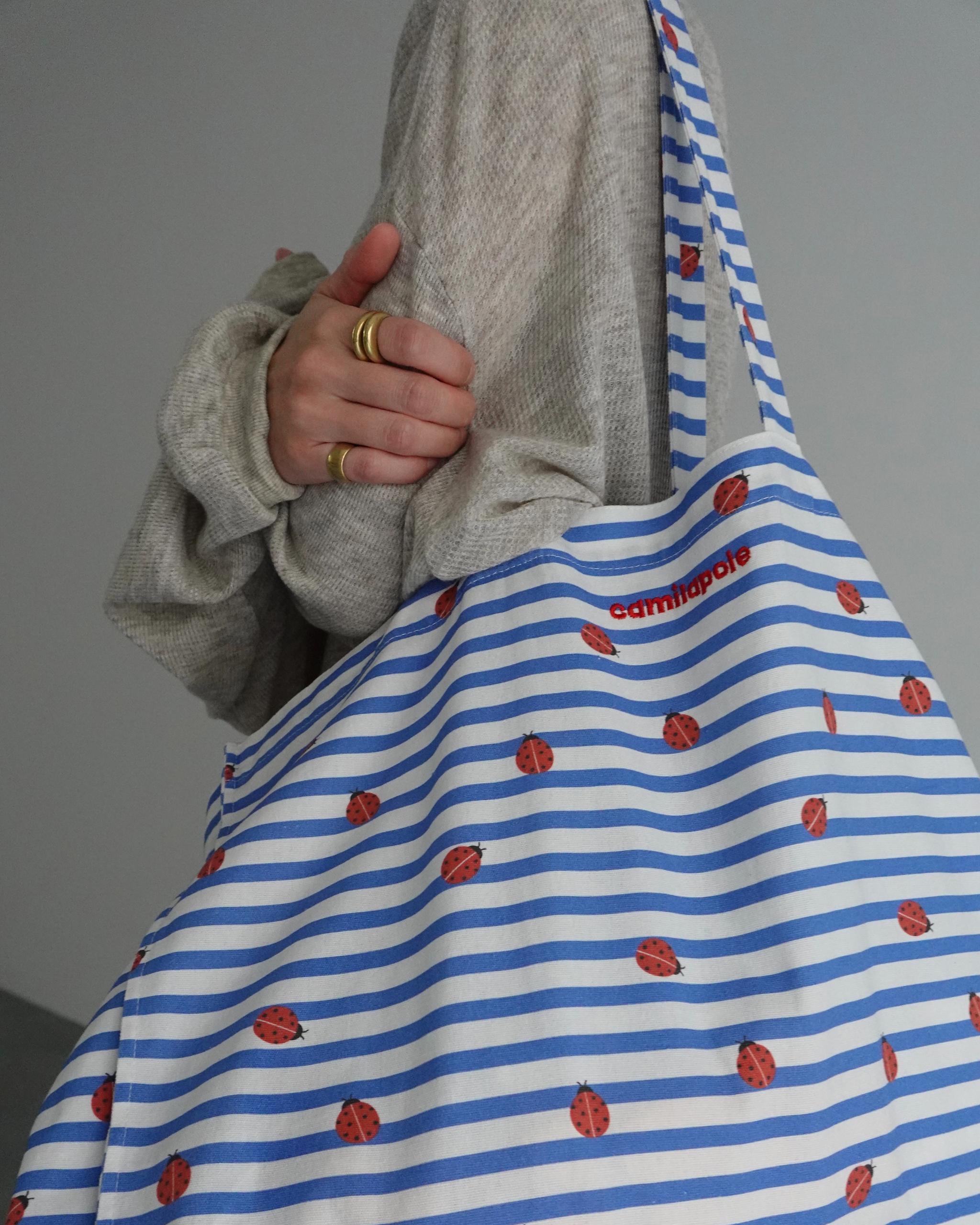 camilapole  Ladybug Stripe Tote