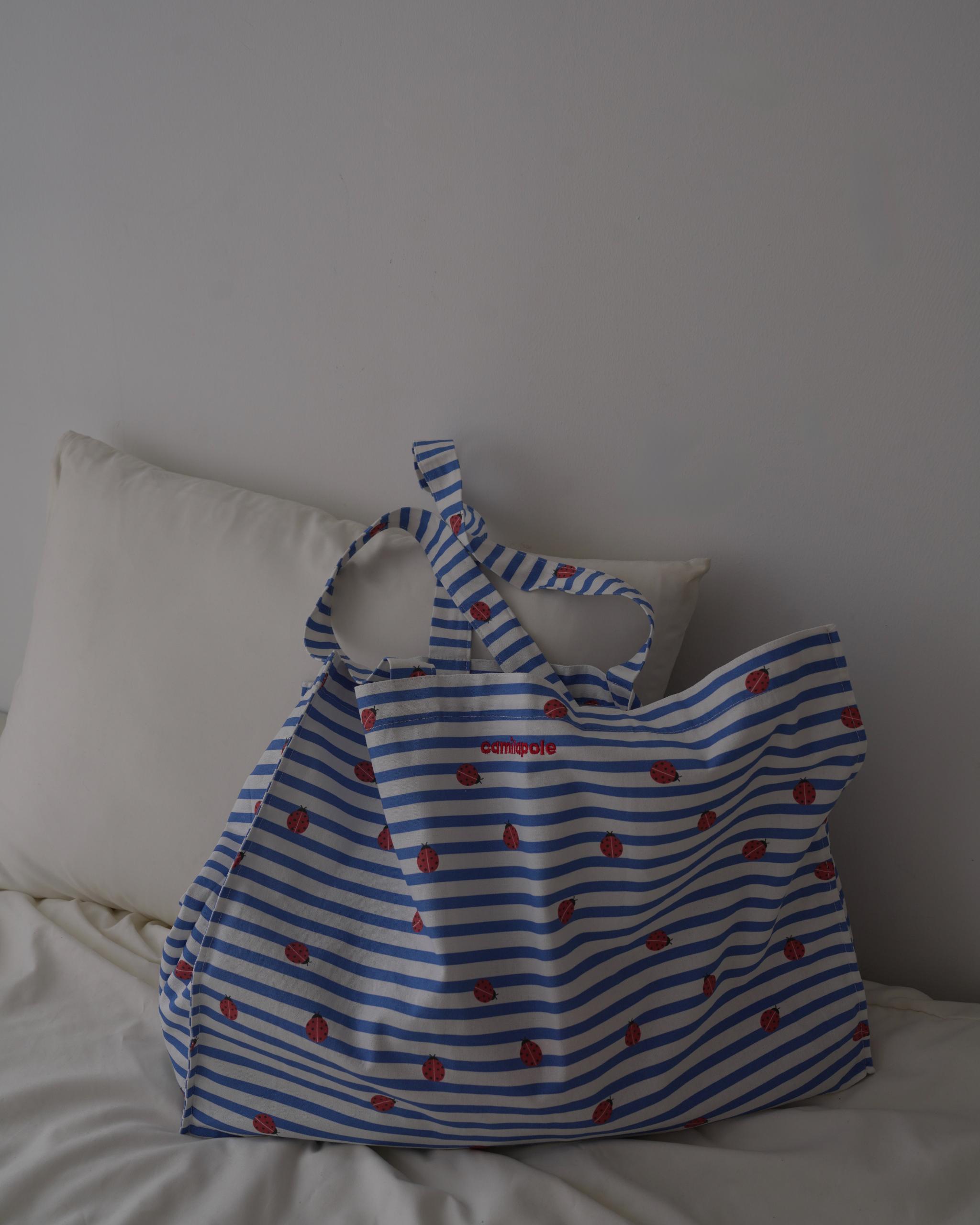 camilapole  Ladybug Stripe Tote