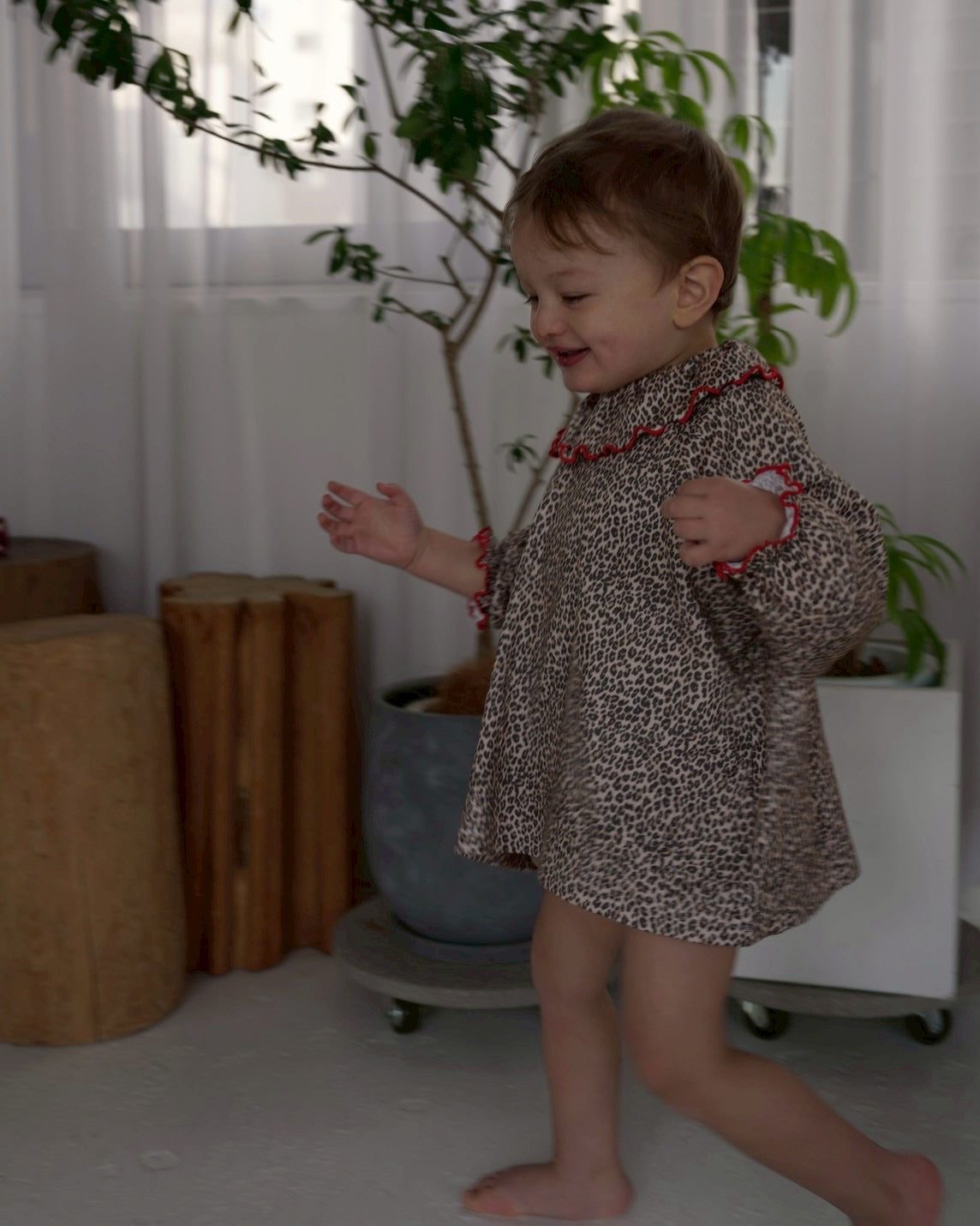 camilapole Little Leopard Frill Top