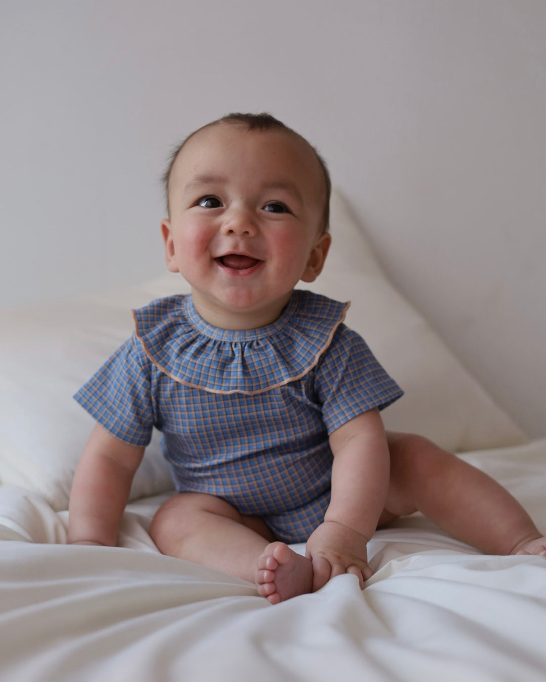 poimeri  blue cocoa frill rompers