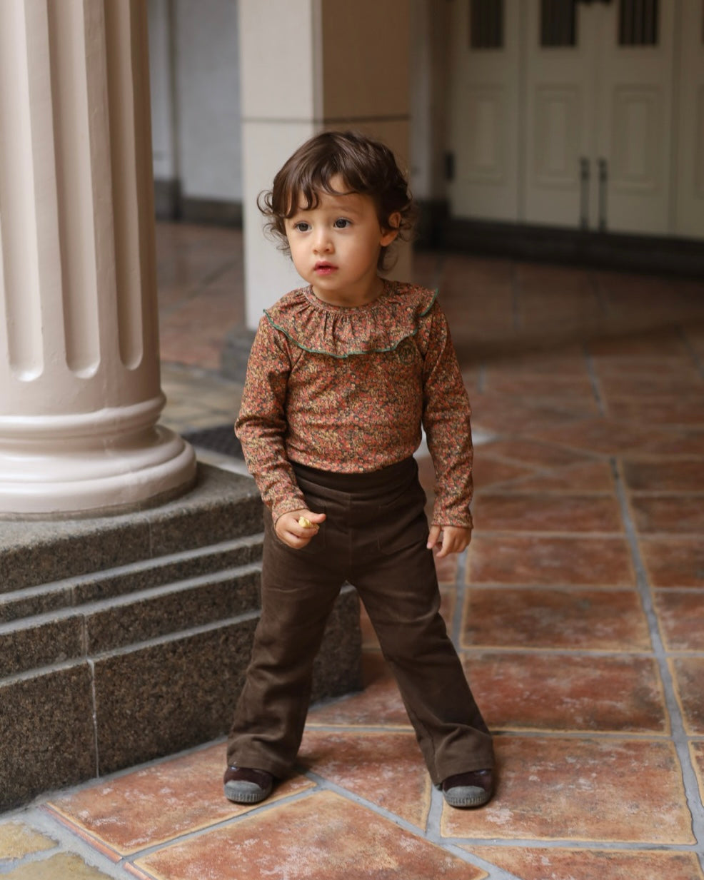 【POPUP先行/10.16 NEW】Catty&Catty CHOCOLATE CORDUROY FLARE PANTS/KIDS SIZE