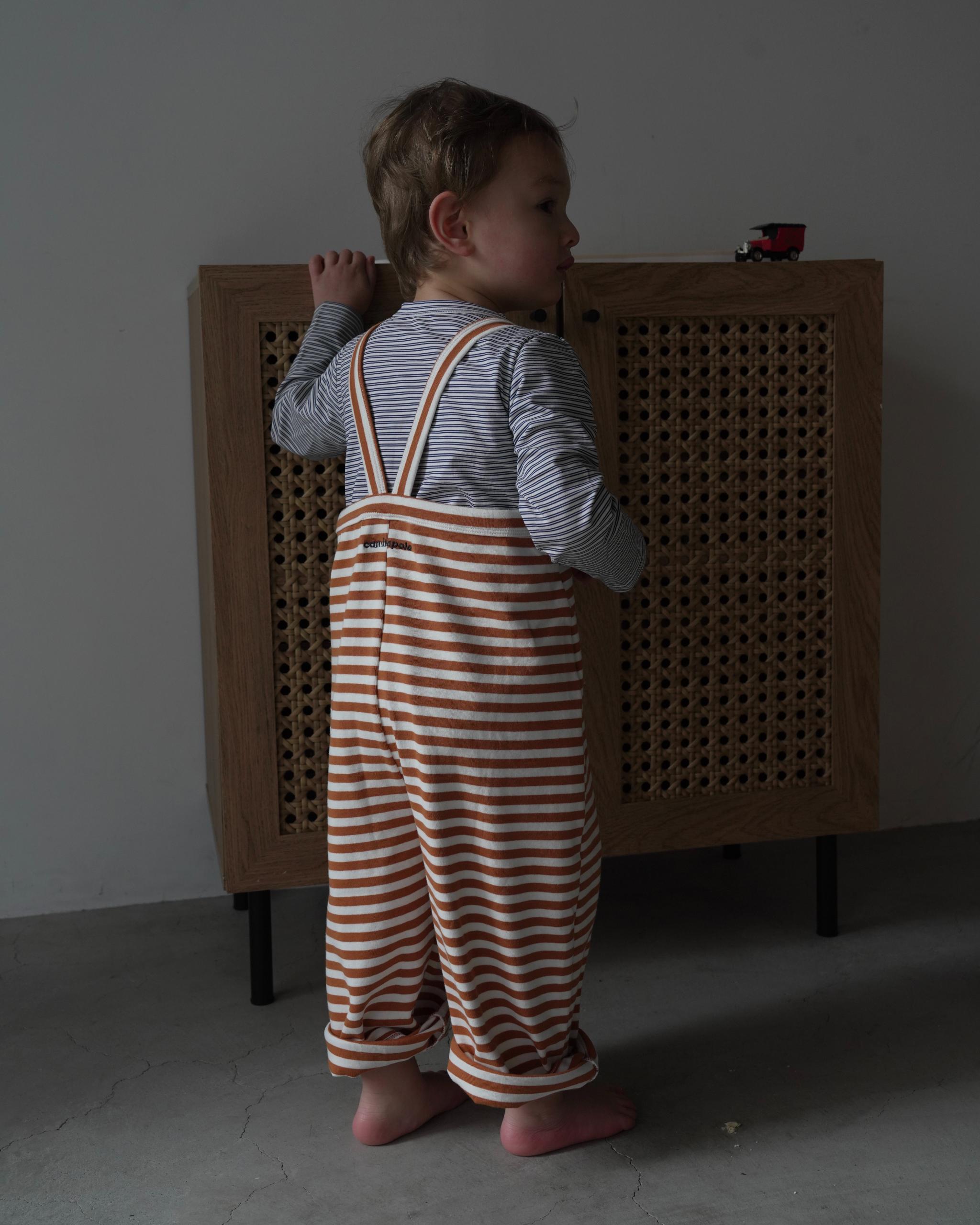 camilapole  Soft Stripe Overalls - Caramel