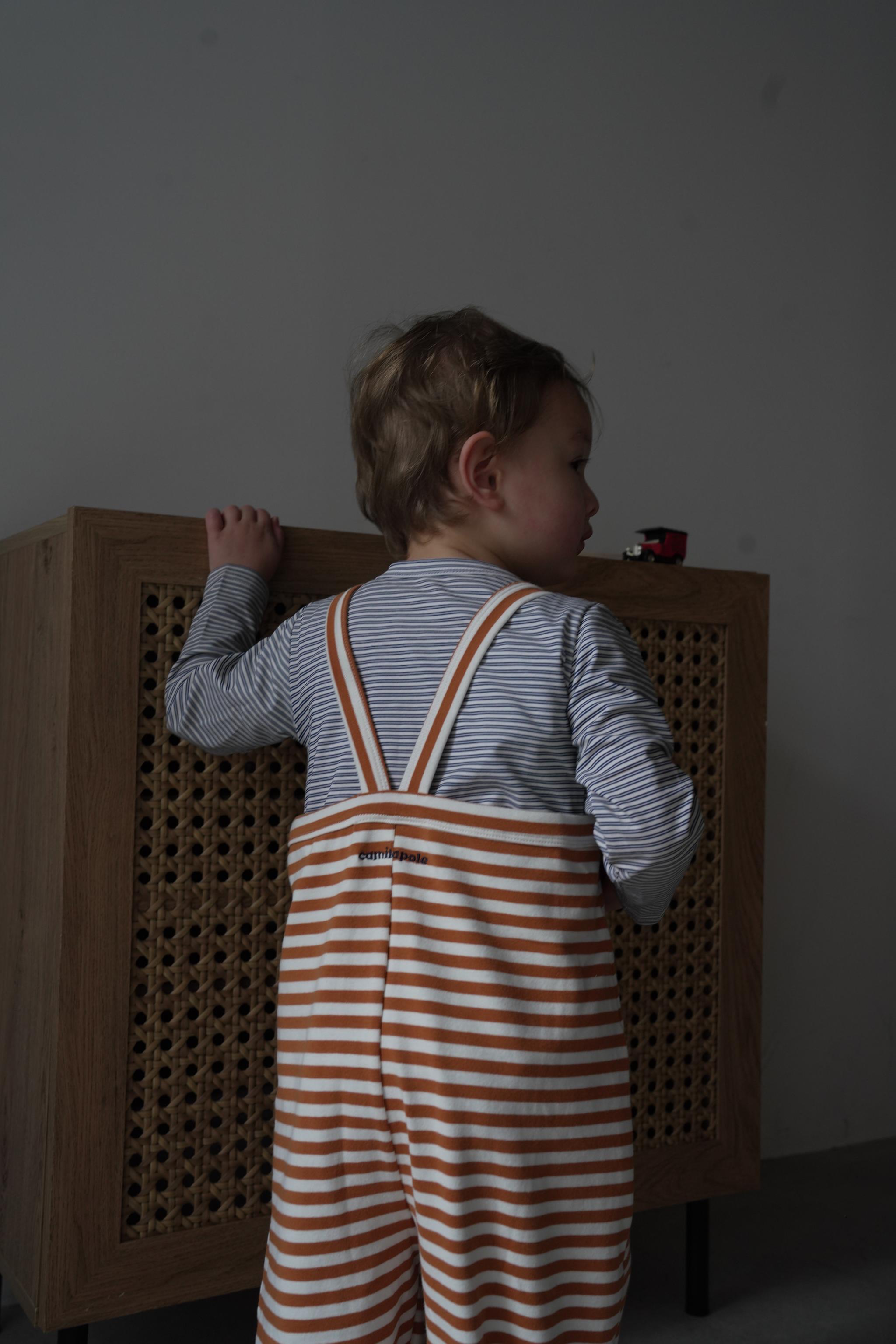 camilapole  Soft Stripe Overalls - Caramel