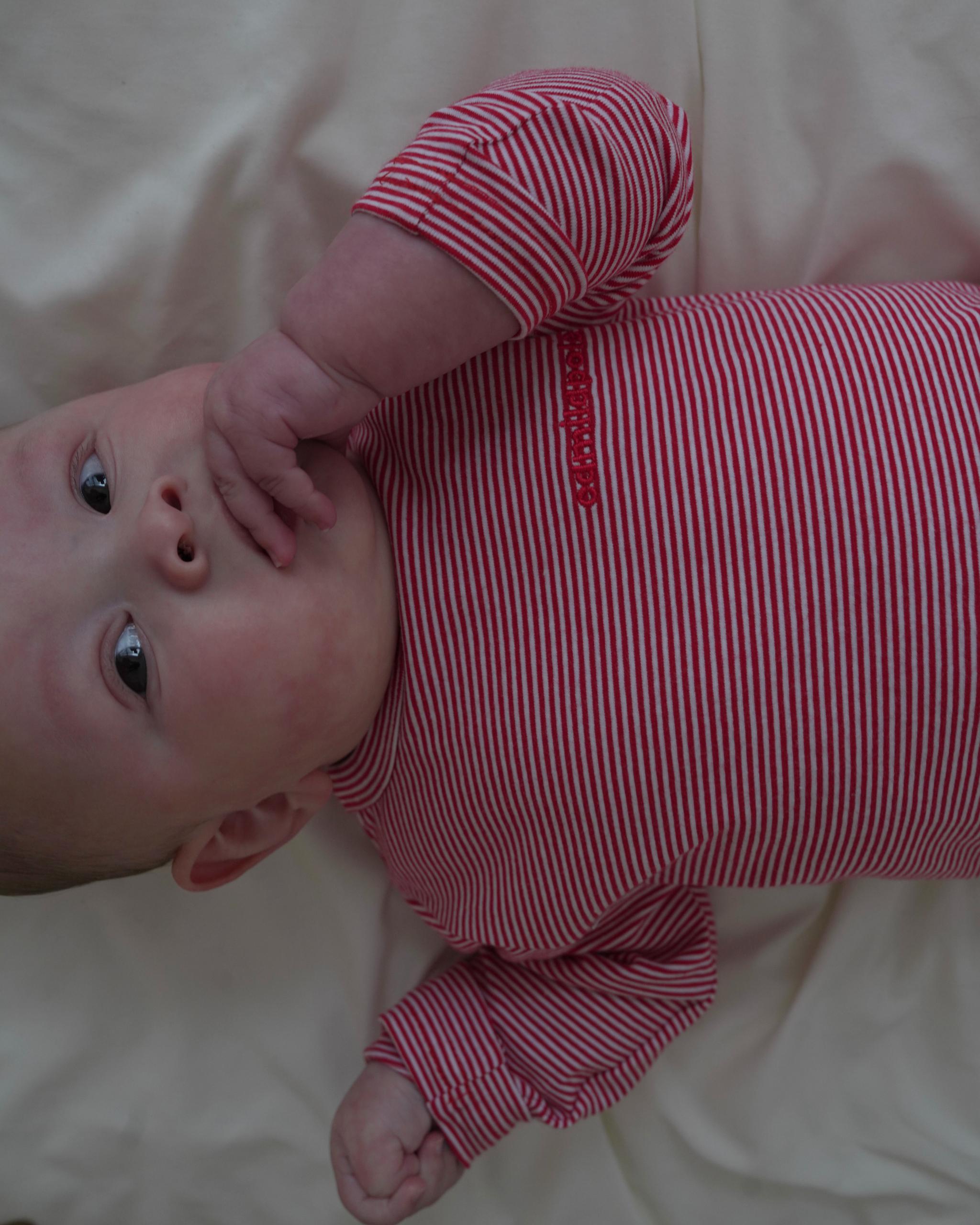 camilapole  Petit Stripe Romper – Red