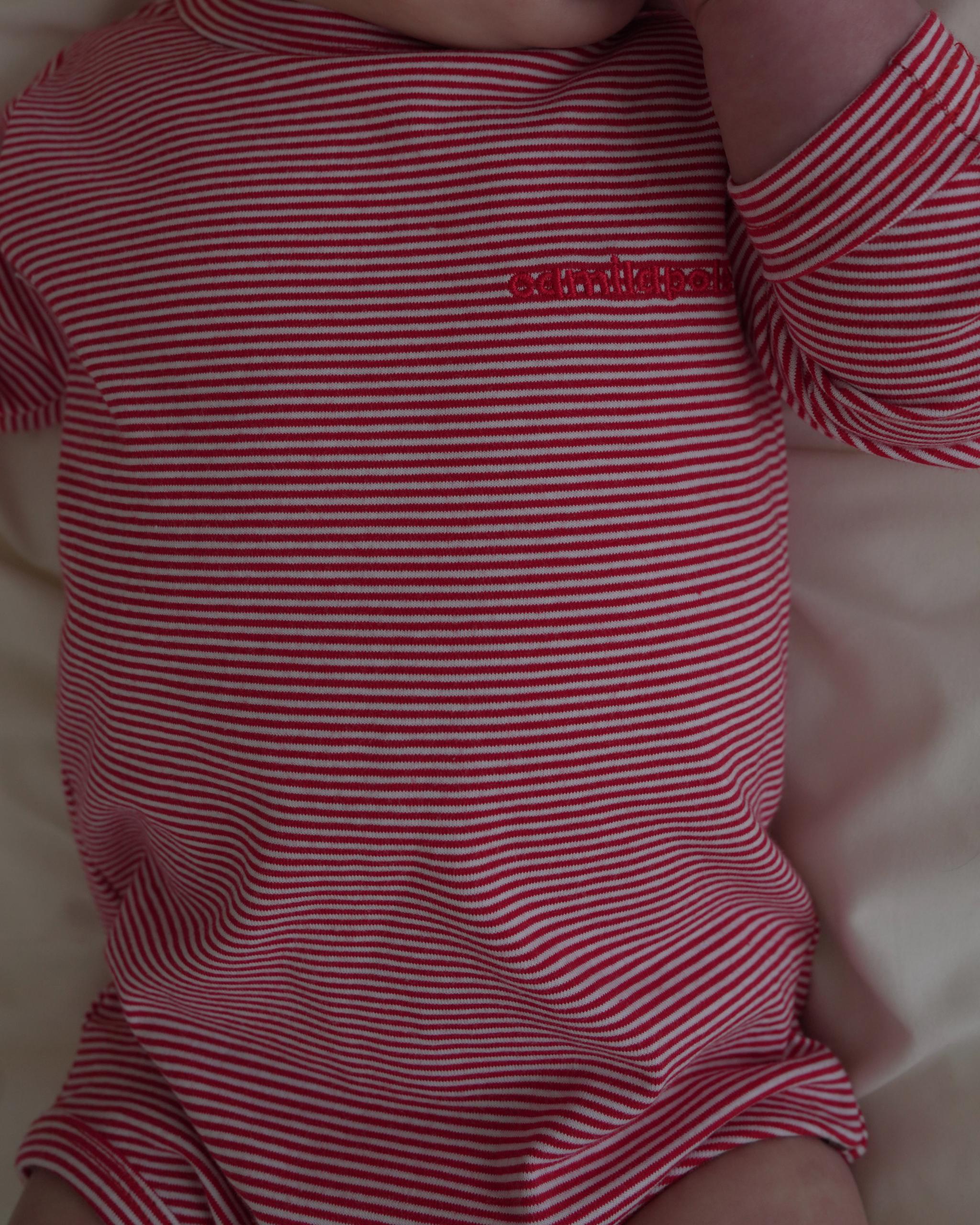 camilapole  Petit Stripe Romper – Red