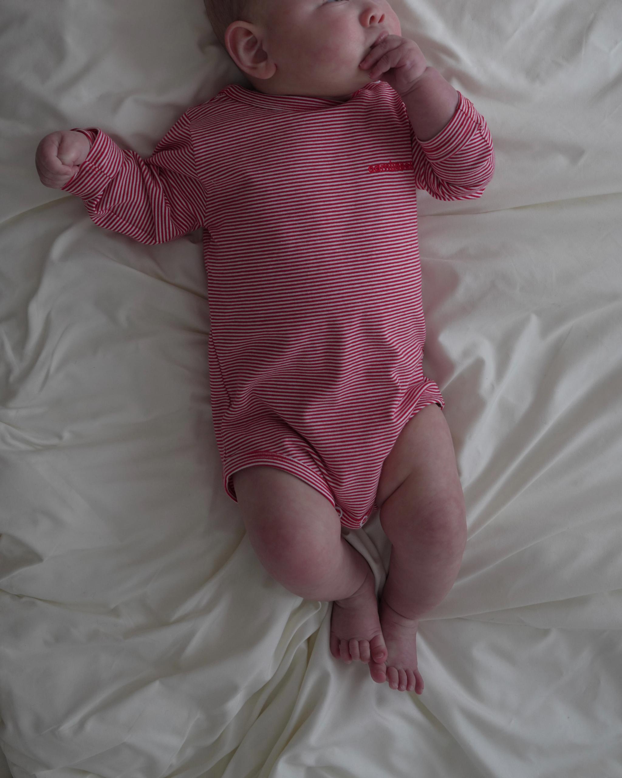 camilapole  Petit Stripe Romper – Red