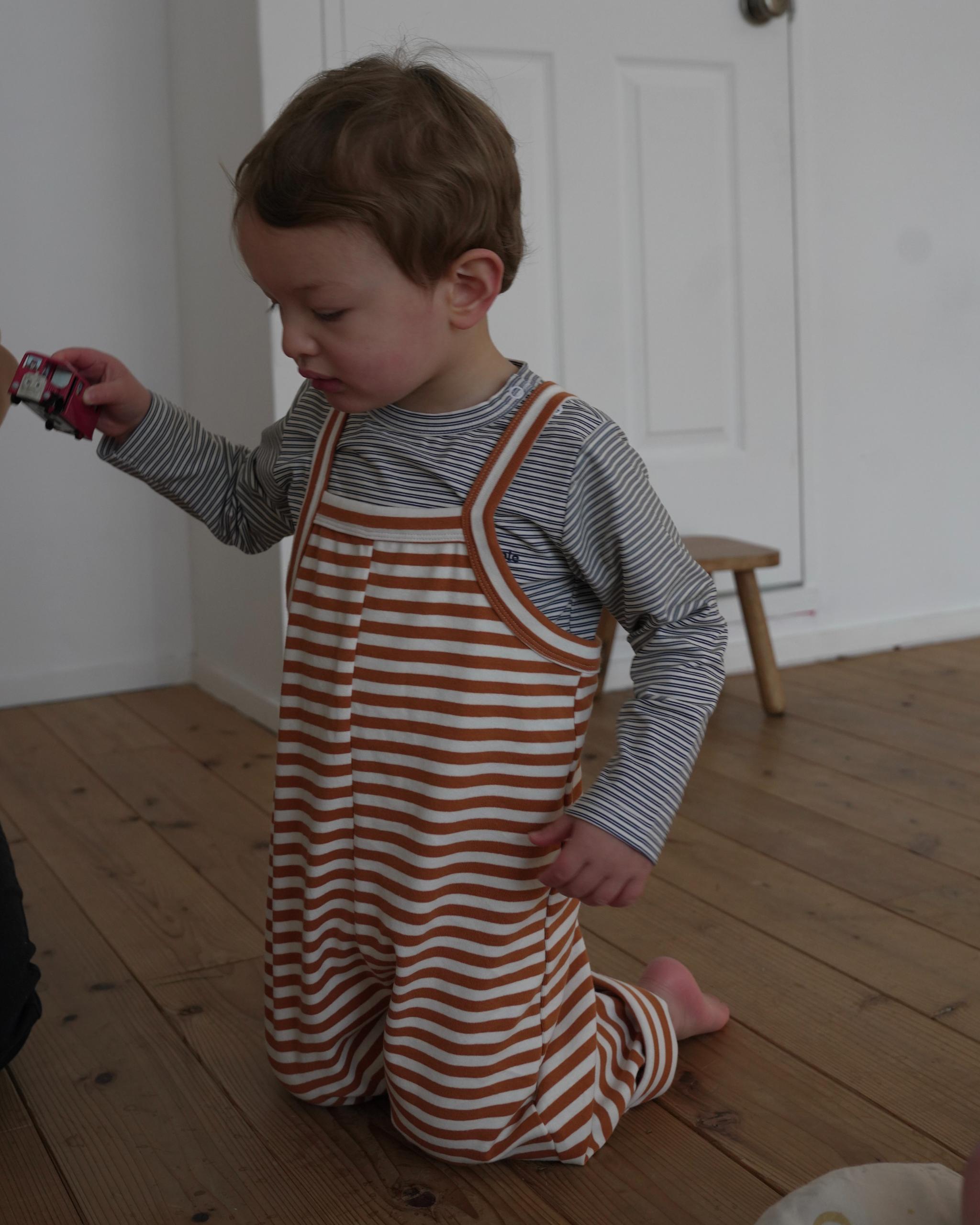 camilapole  Soft Stripe Overalls - Caramel