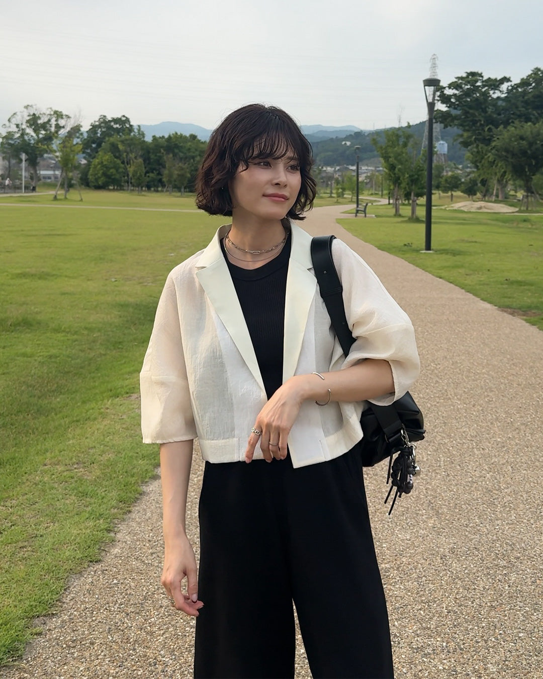 【@yun_wearさん オリジナル企画商品】lantern sleeve sheer jacket