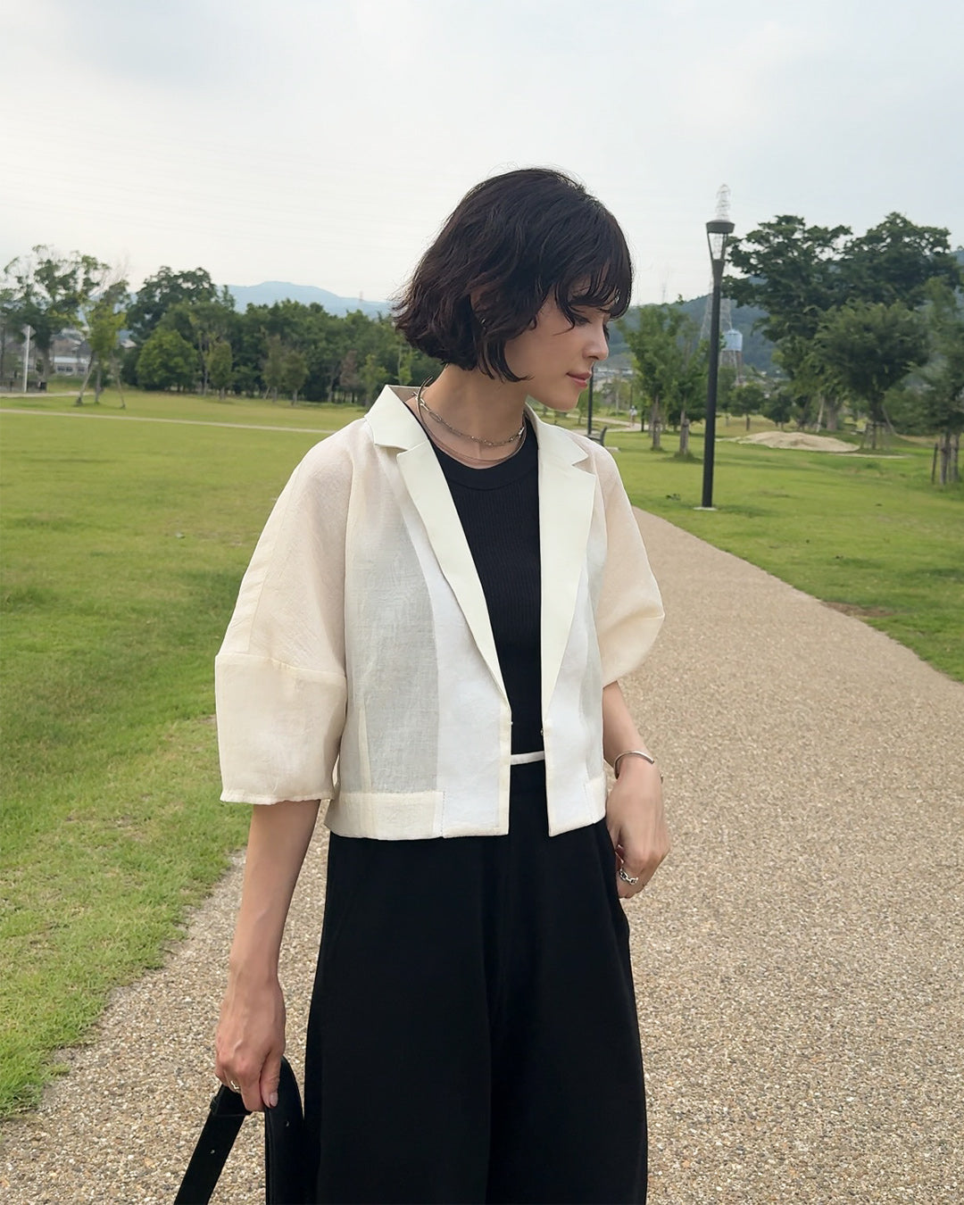 【@yun_wearさん オリジナル企画商品】lantern sleeve sheer jacket