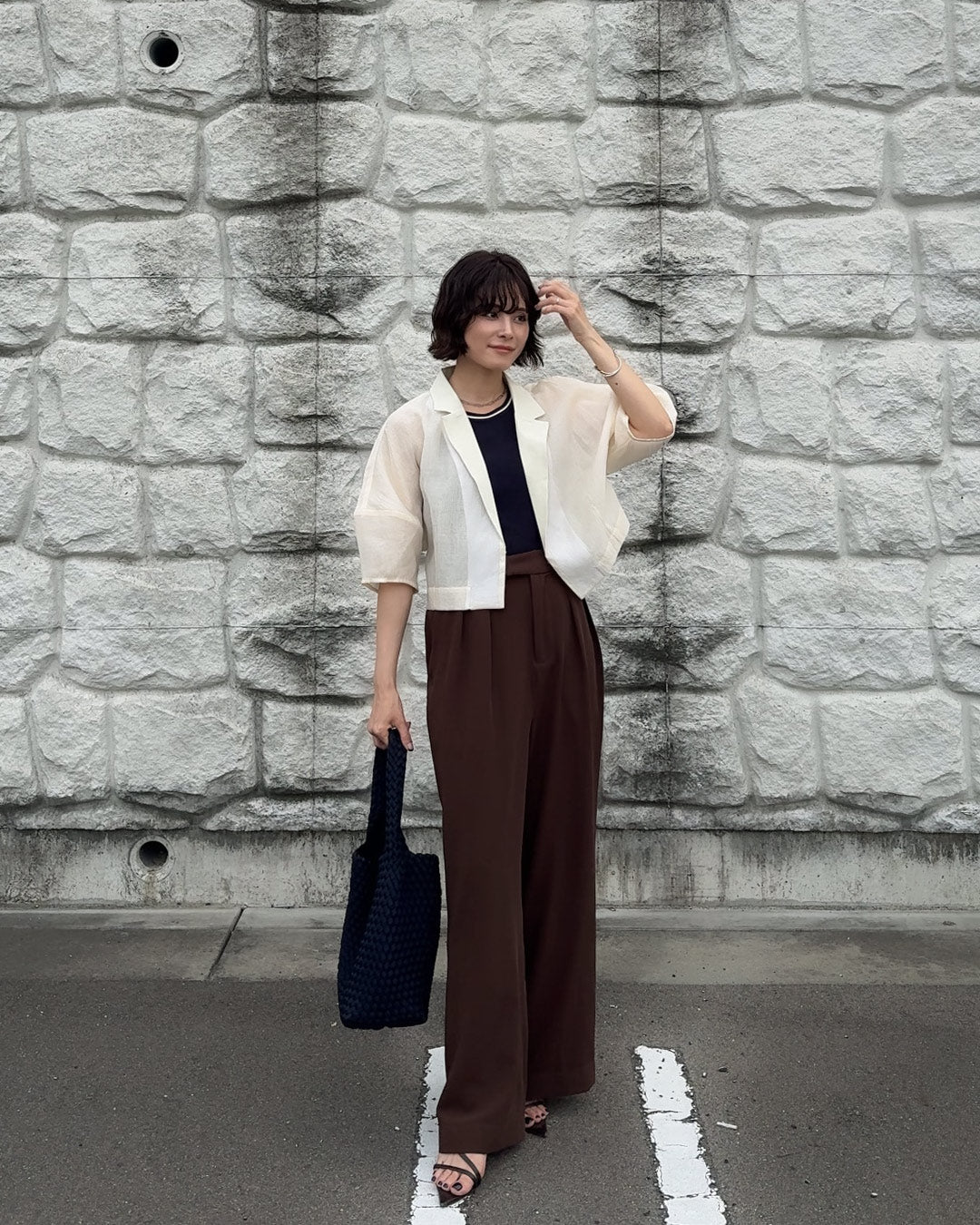 【@yun_wearさん オリジナル企画商品】lantern sleeve sheer jacket