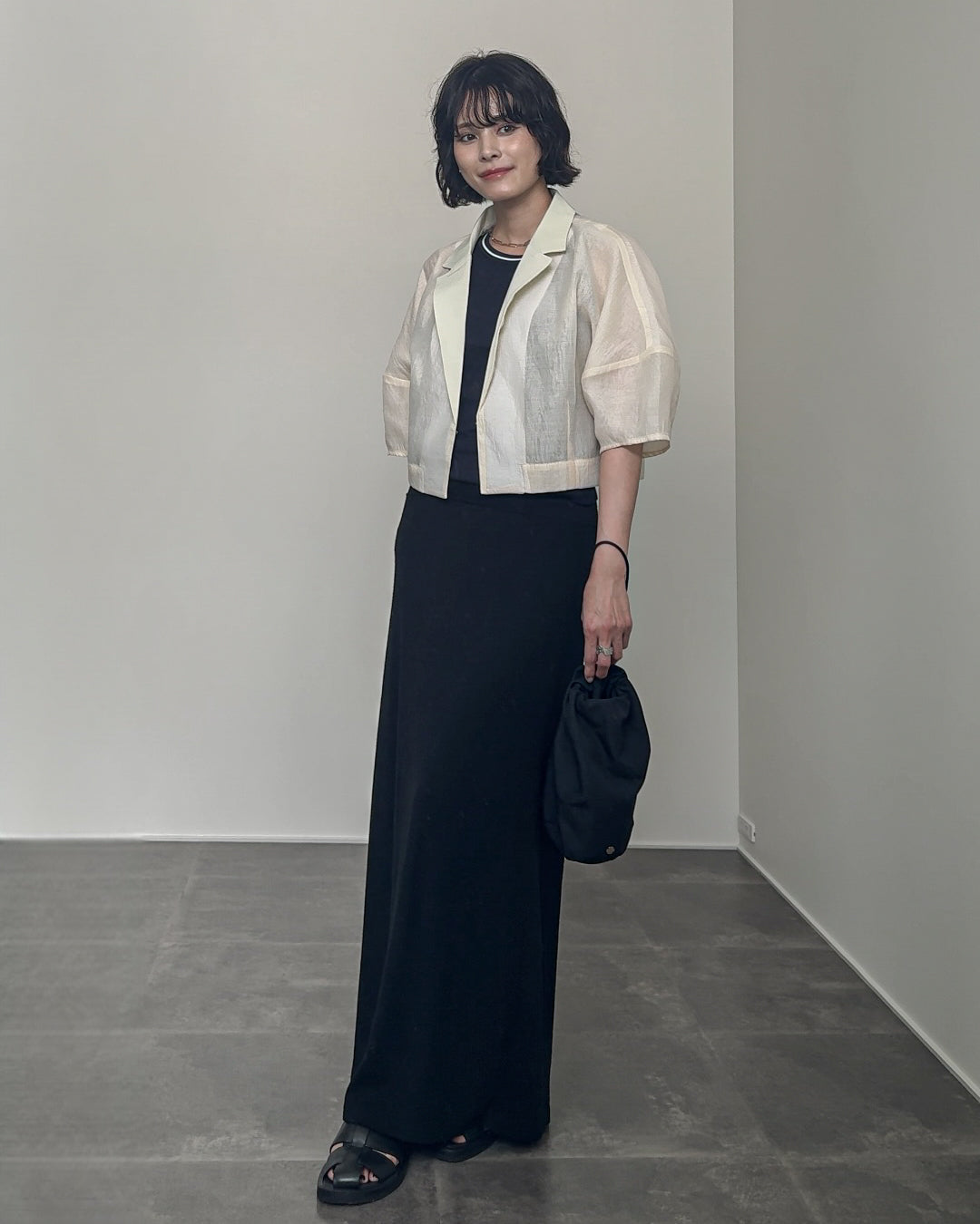 【@yun_wearさん オリジナル企画商品】lantern sleeve sheer jacket
