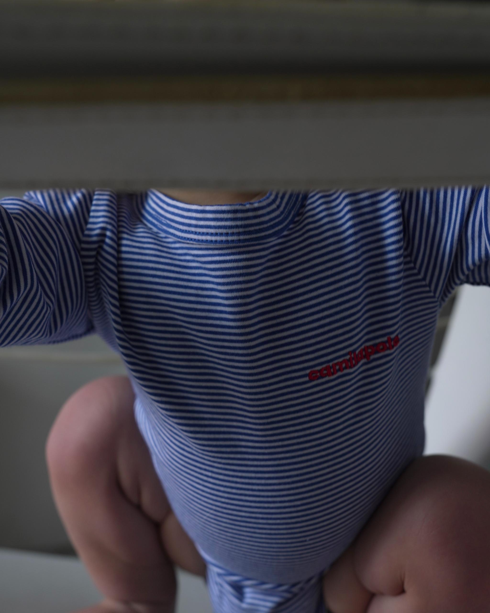 camilapole  Petit Stripe Romper – Blue