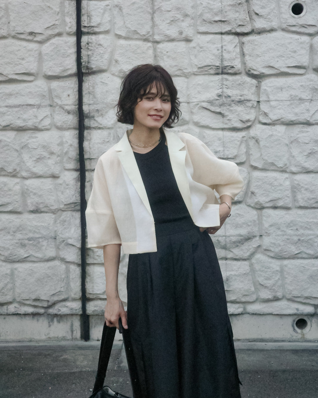 【@yun_wearさん オリジナル企画商品】lantern sleeve sheer jacket