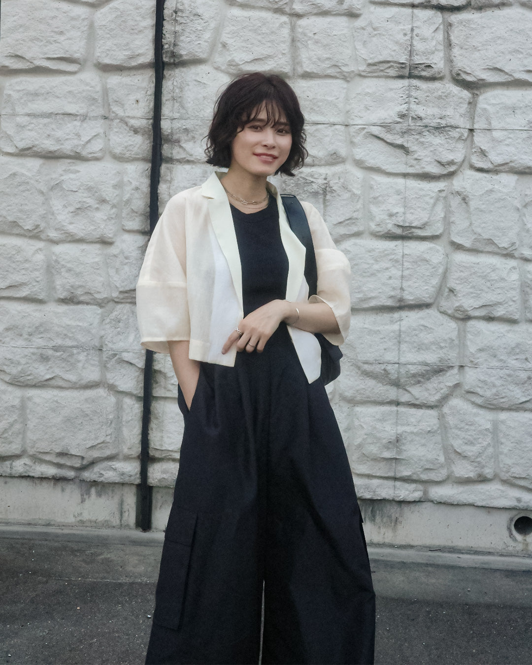 【@yun_wearさん オリジナル企画商品】lantern sleeve sheer jacket